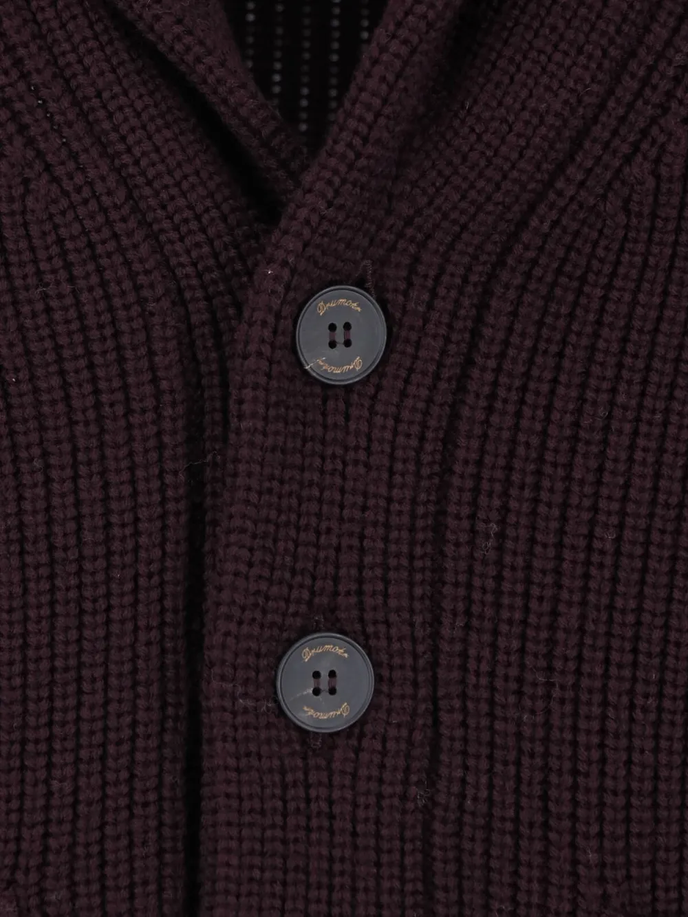 Drumohr shawl-collar ribbed-knit cardigan Paars