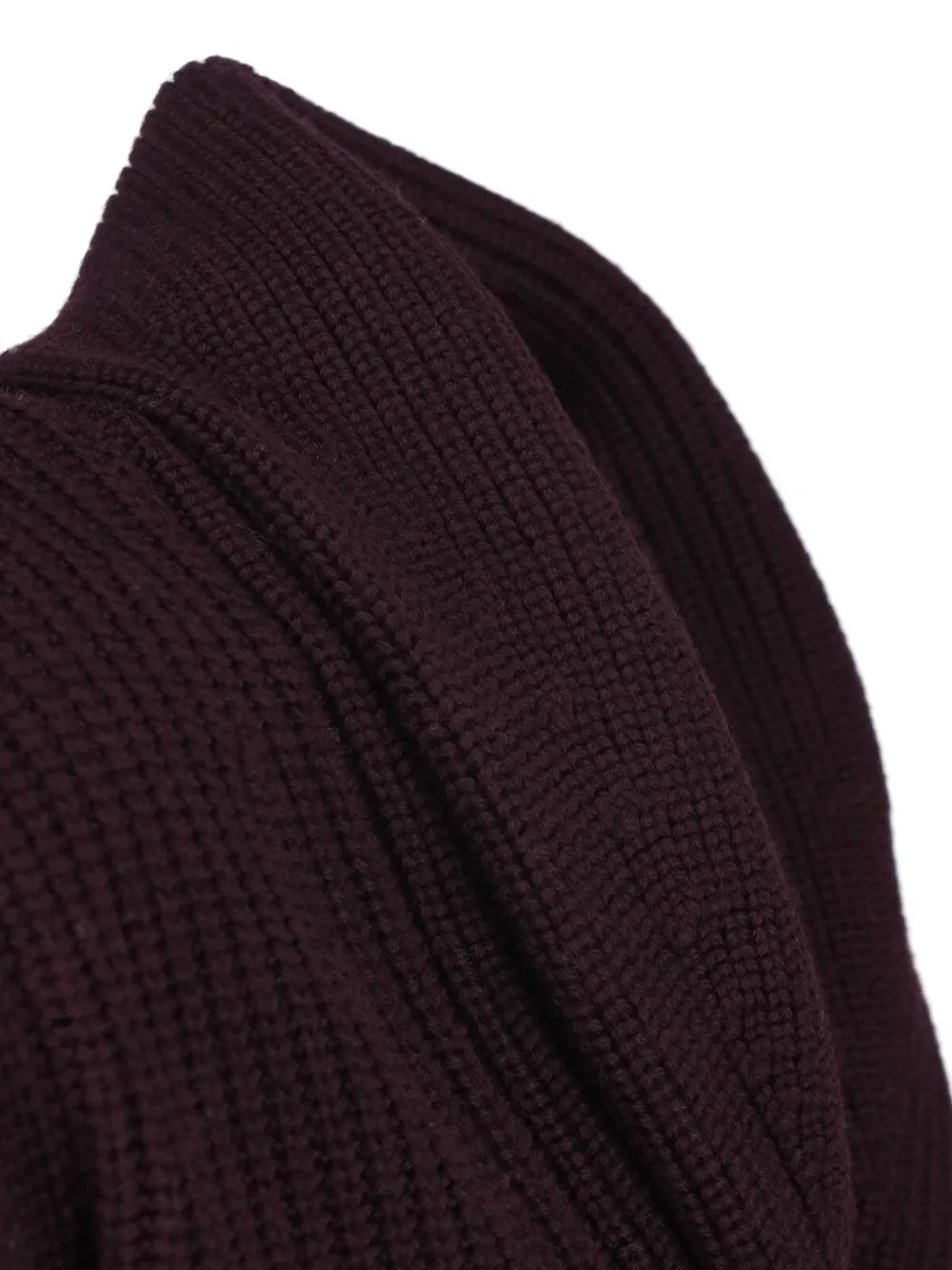 Drumohr shawl-collar ribbed-knit cardigan Paars