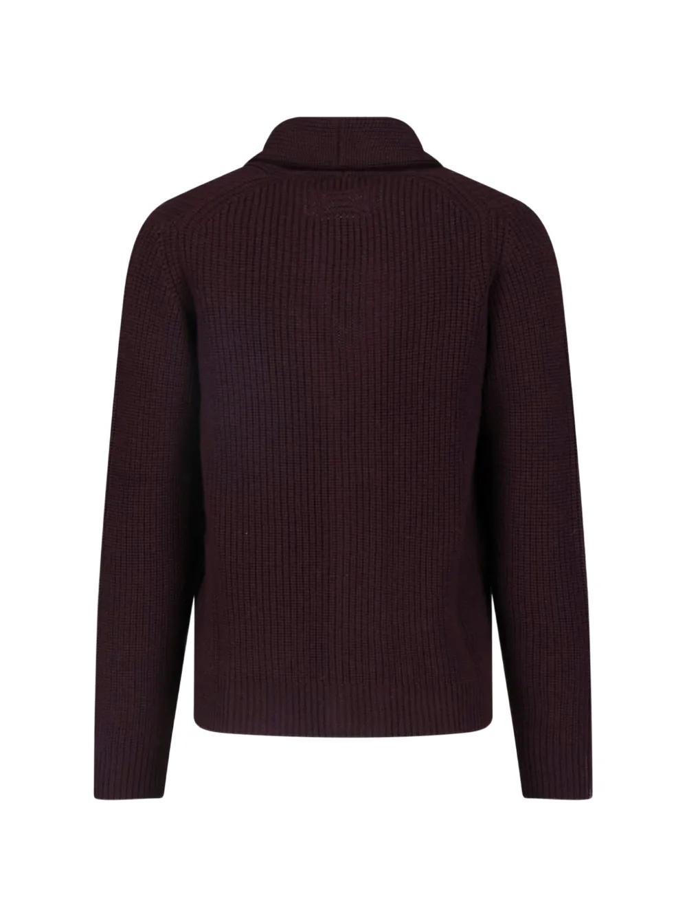 Drumohr shawl-collar ribbed-knit cardigan Paars