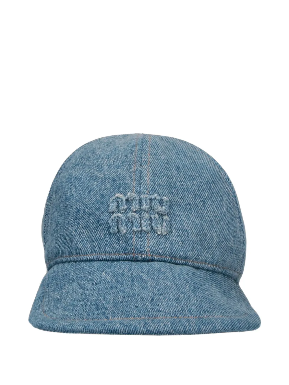 Miu Miu washed denim baseball cap - Bleu