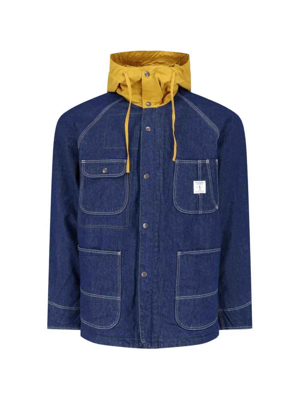 Roy Rogers Drawstring Hooded Denim Jacket In Blue