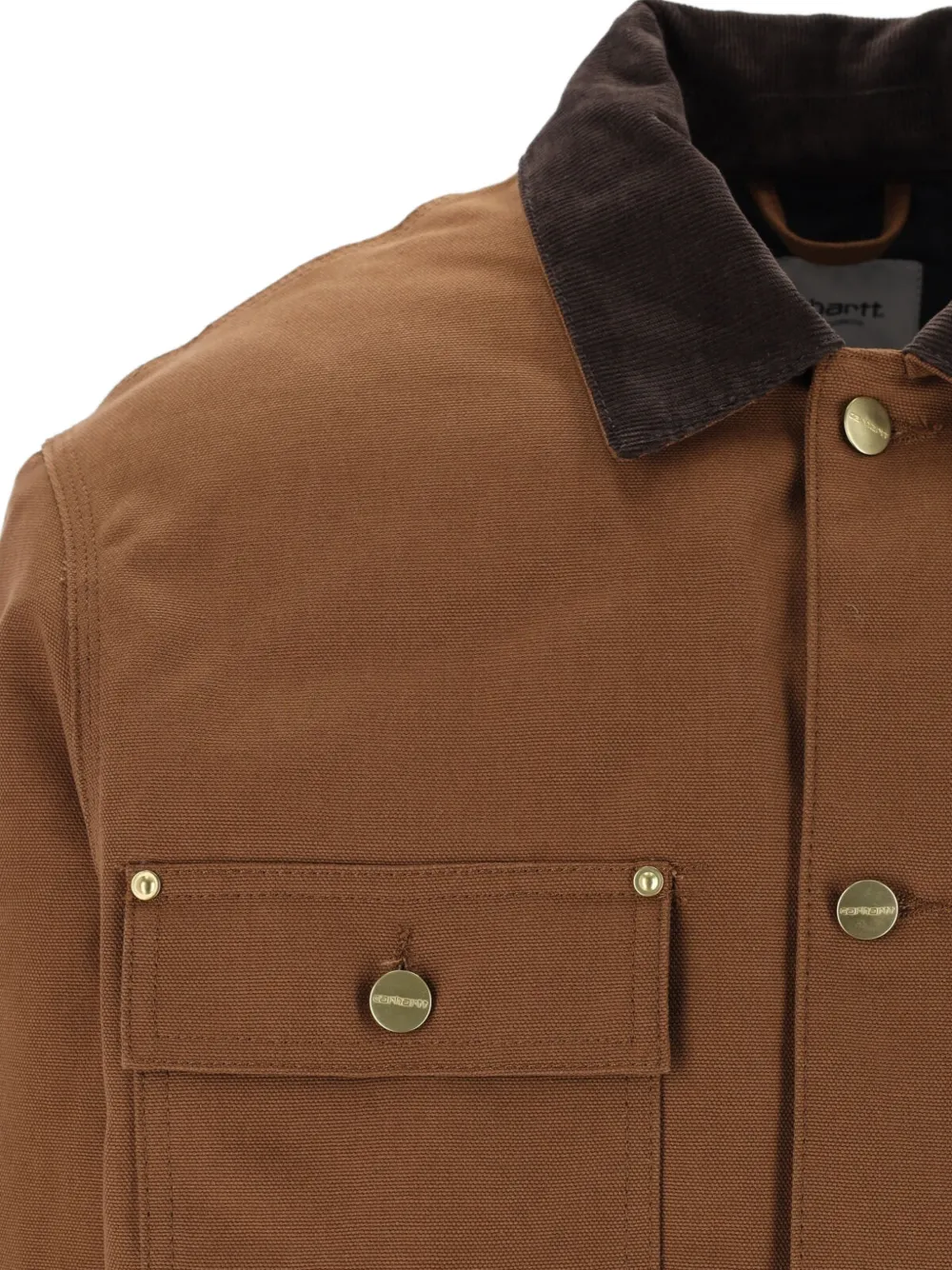 Carhartt WIP OG Chore canvas jack met ribfluwelen kraag Bruin
