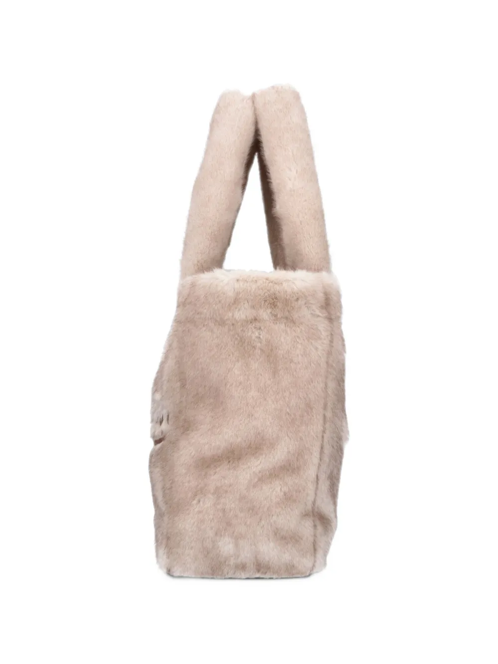 MC2 Saint Barth Kids logo-embroidered faux-fur shoulder bag Beige