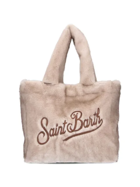 MC2 Saint Barth Kids bolsa de hombro de pelo artificial con logo bordado