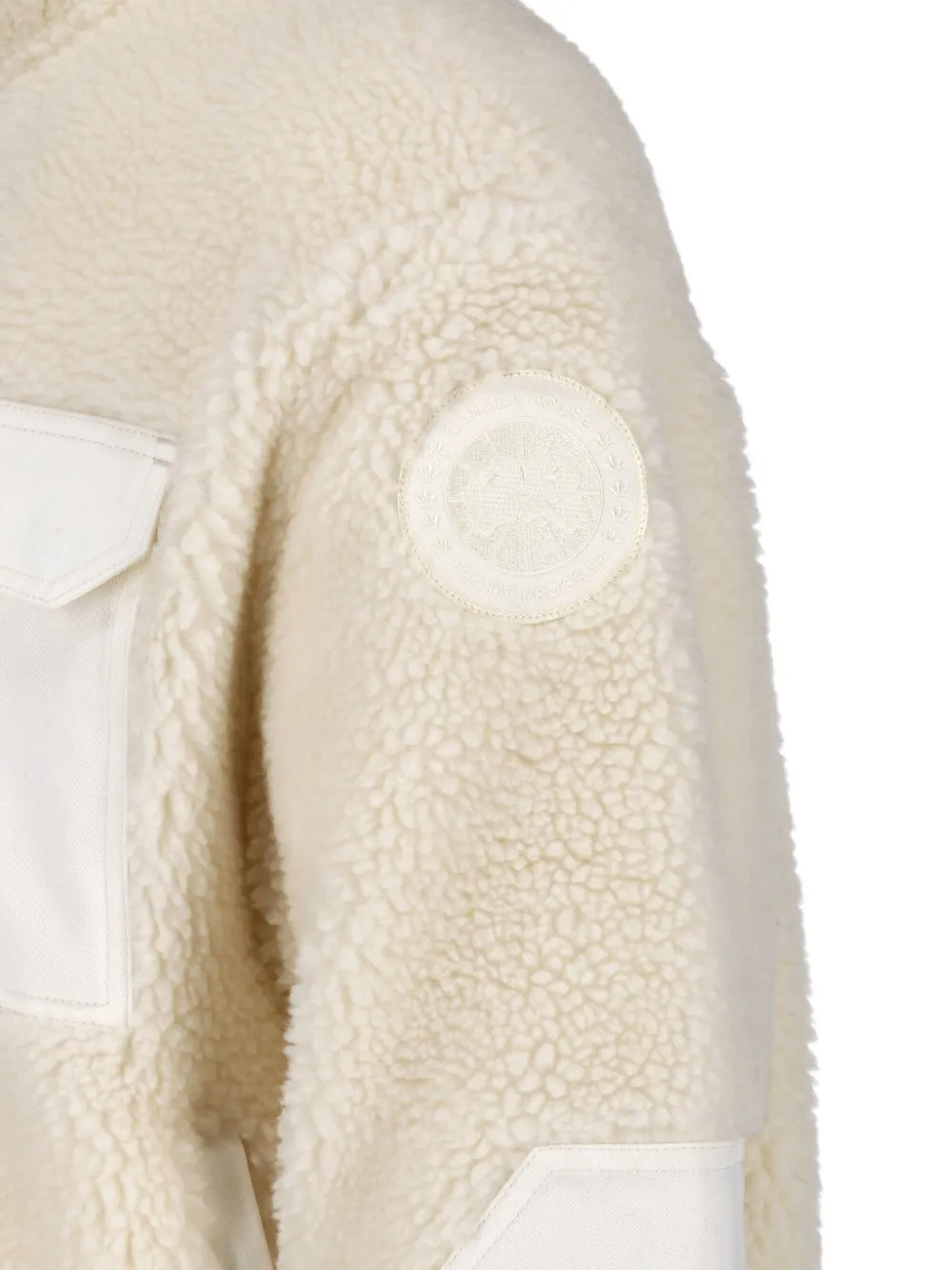 Canada Goose fleece-texture panelled jacket Beige