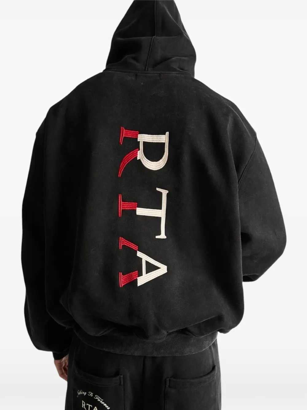 RTA Riko hoodie met rits Zwart