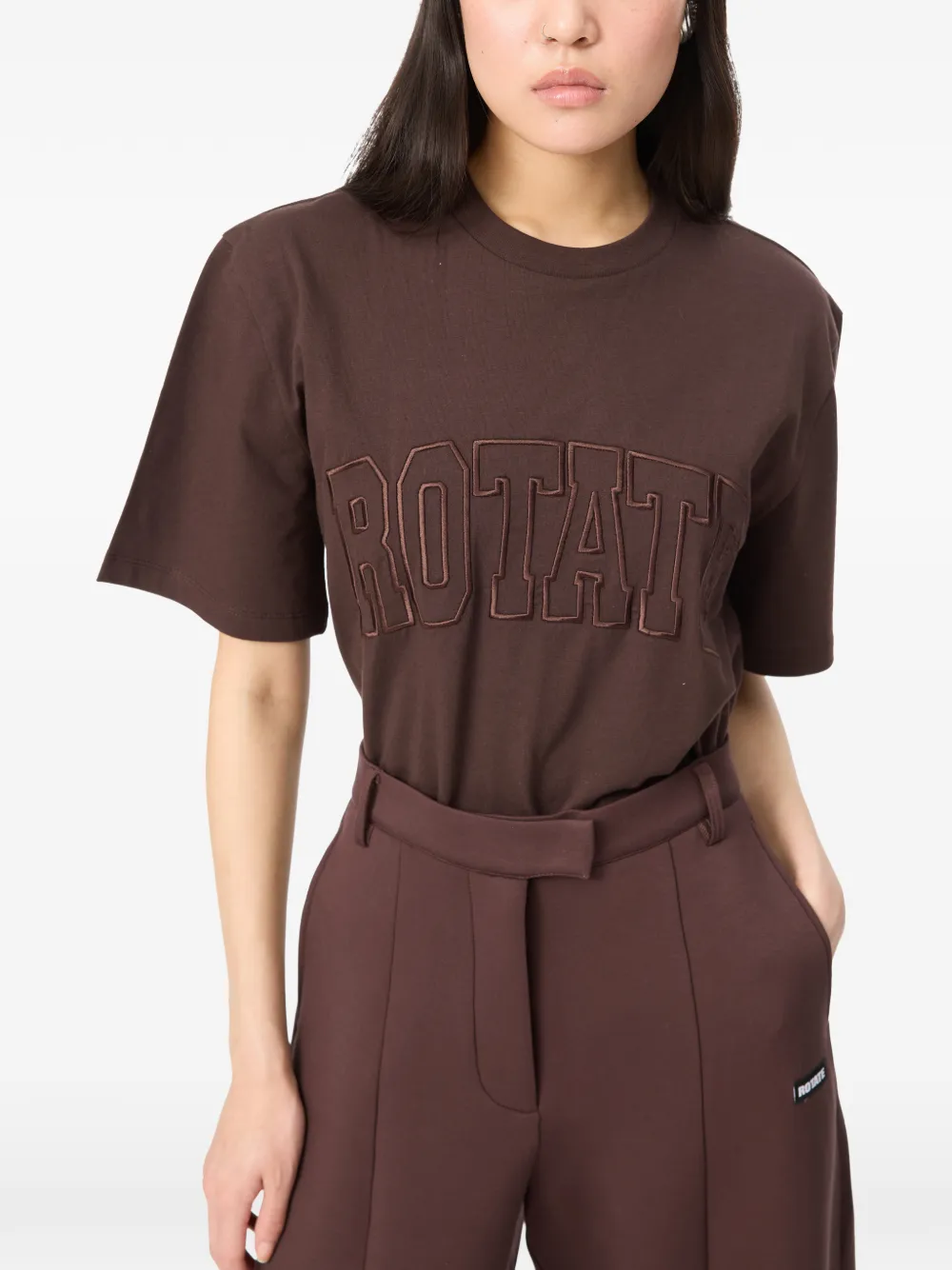 ROTATE BIRGER CHRISTENSEN jersey oversized T-shirt Bruin