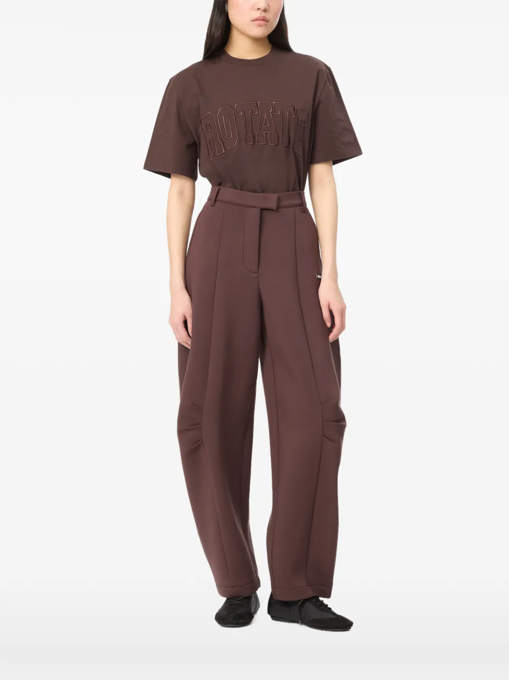ROTATE BIRGER CHRISTENSEN jersey oversized T-shirt Bruin