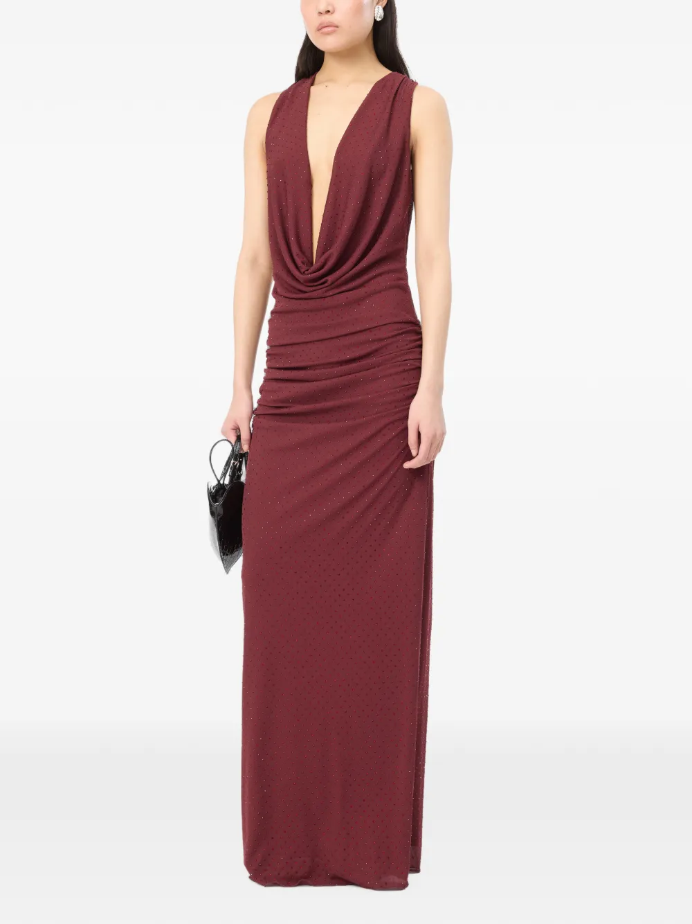 ROTATE BIRGER CHRISTENSEN maxi halterneck dress Rood