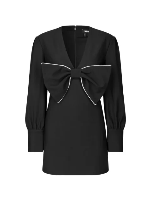 ROTATE BIRGER CHRISTENSEN mini draped bow dress black