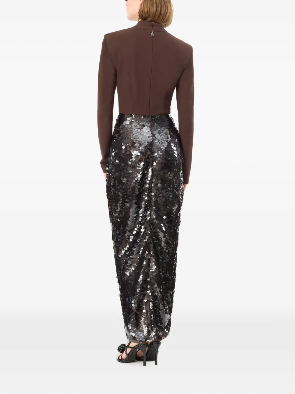 ROTATE BIRGER CHRISTENSEN Midi-jurk met geknoopt detail Bruin