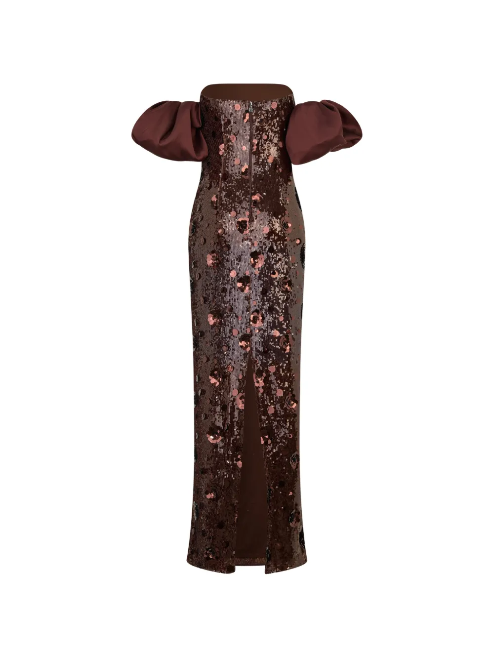 ROTATE BIRGER CHRISTENSEN Strapless maxi-jurk met pailletten Bruin