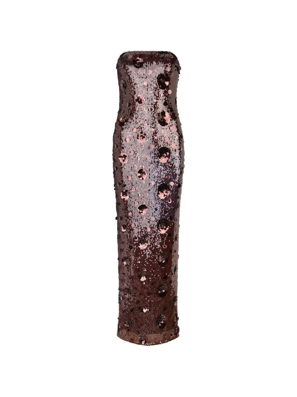 ROTATE BIRGER CHRISTENSEN Strapless maxi-jurk met pailletten Bruin