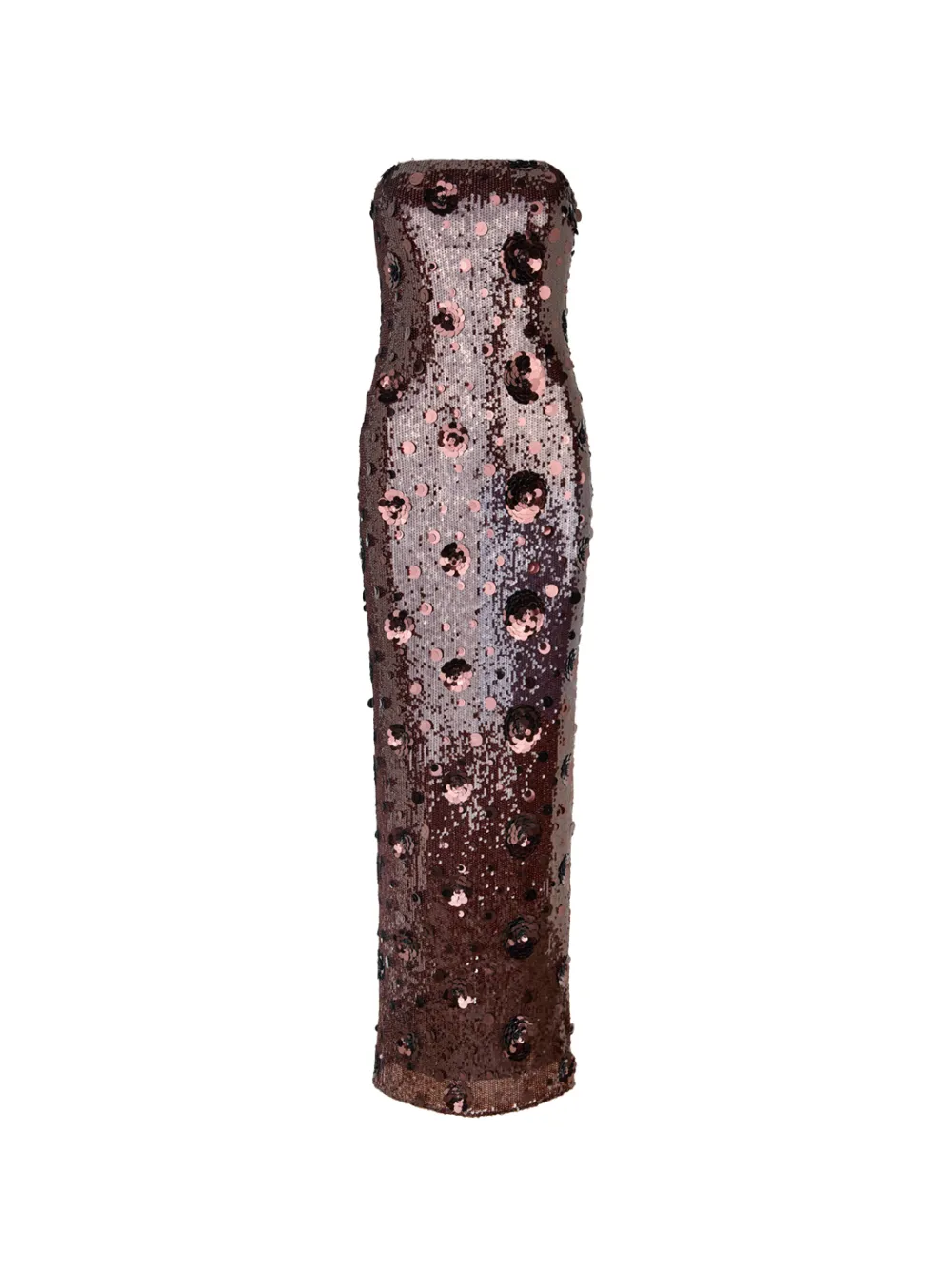 ROTATE BIRGER CHRISTENSEN robe tube longue à sequins - Marron ROTATE BIRGER CHRISTENSEN robe tube longue à sequins - Marron