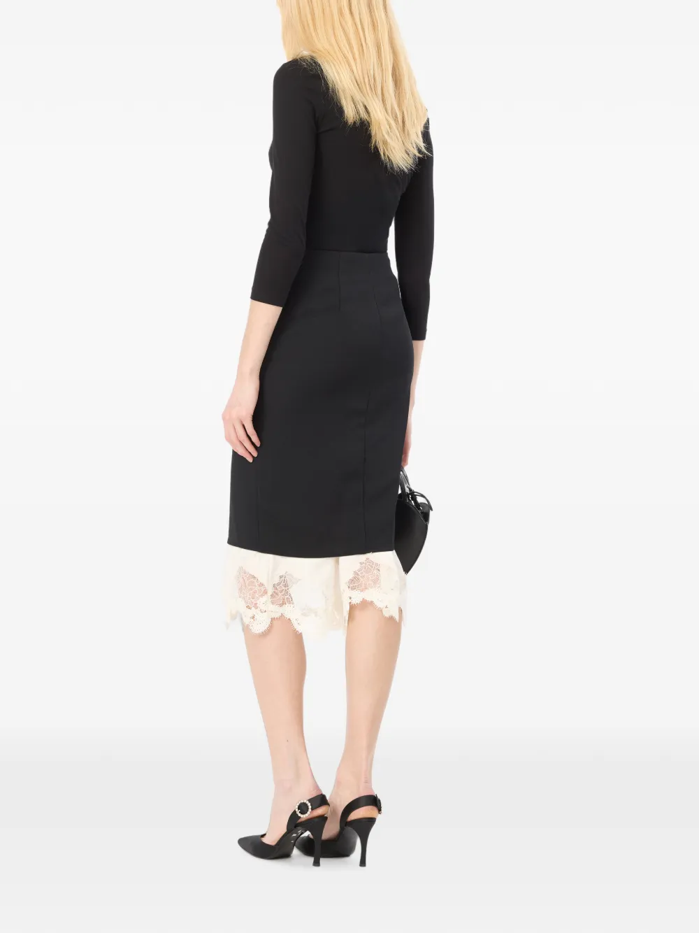 ROTATE BIRGER CHRISTENSEN T-shirt met col en logo-patch Zwart