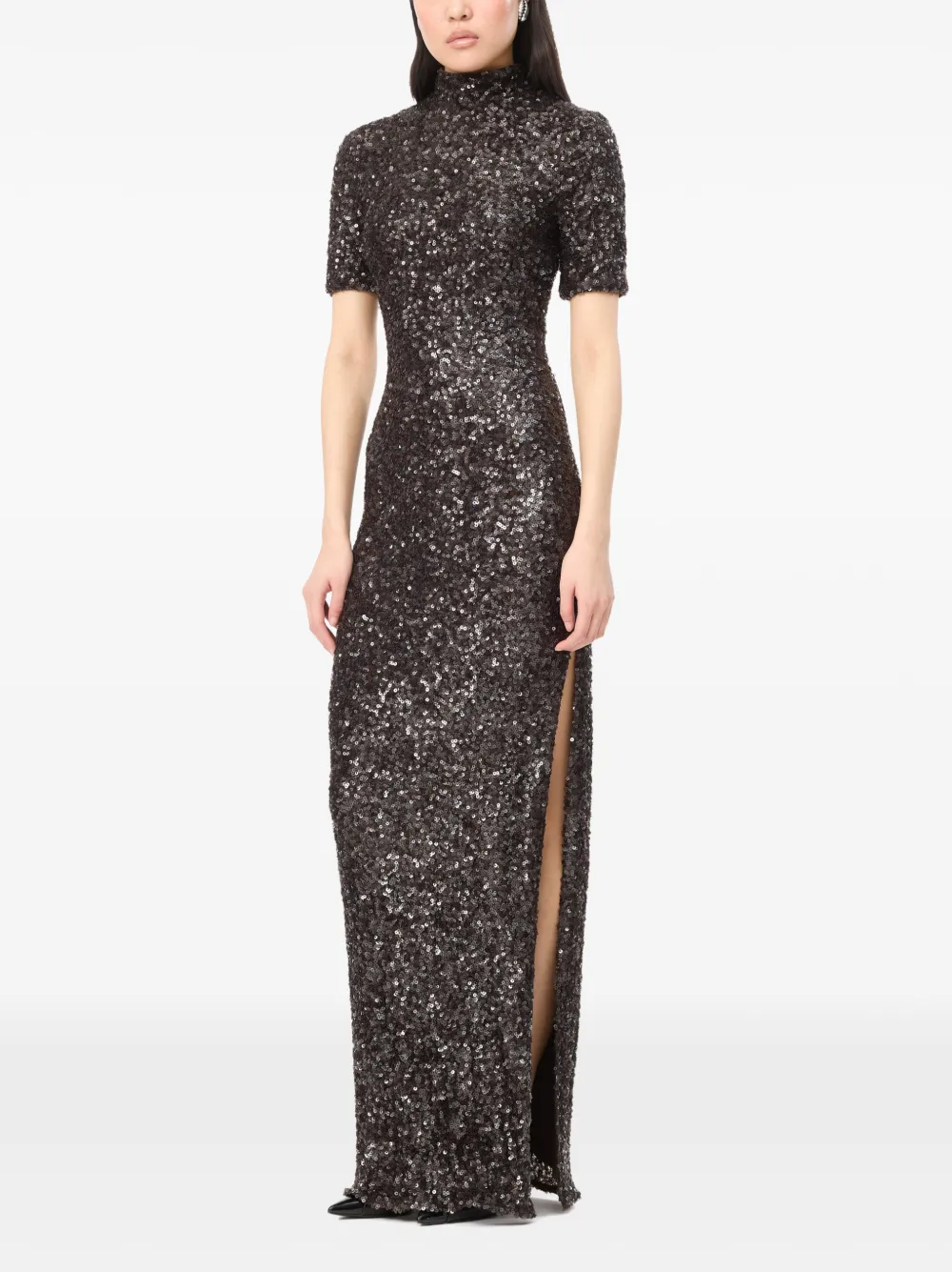 ROTATE BIRGER CHRISTENSEN sequin-embellished side-slit dress
