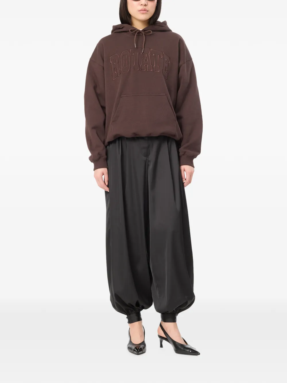 ROTATE BIRGER CHRISTENSEN Hoodie met geborduurd logo Bruin