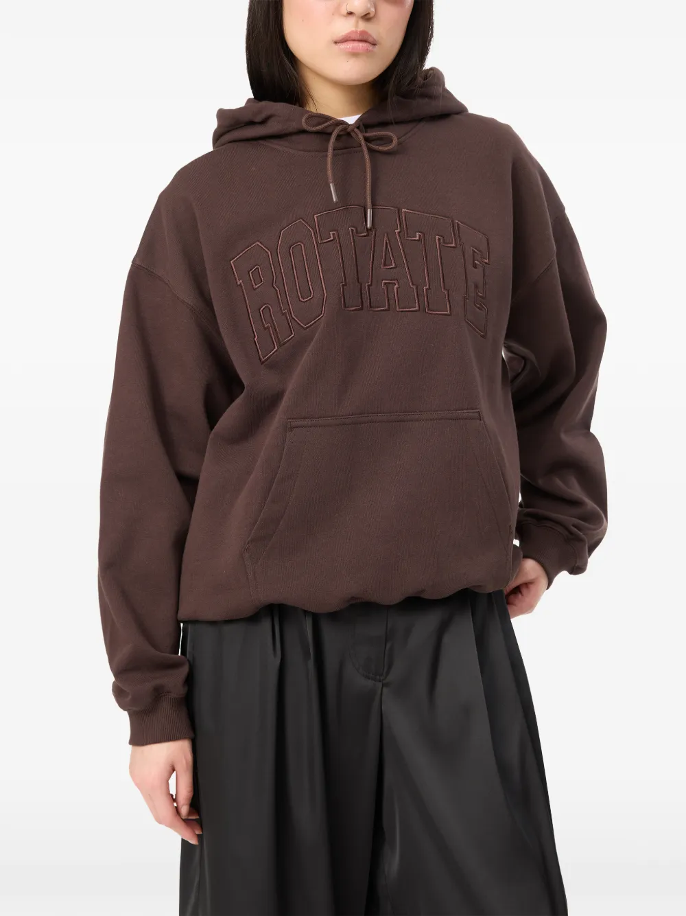 ROTATE BIRGER CHRISTENSEN Hoodie met geborduurd logo Bruin