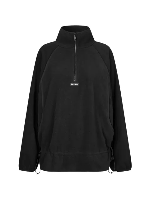 ROTATE BIRGER CHRISTENSEN fleece half zip jacket dark brown