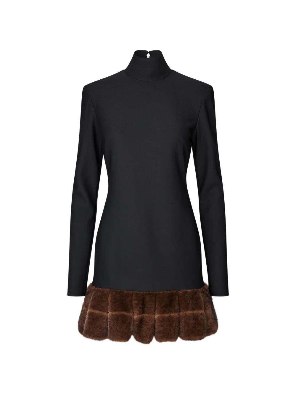 ROTATE BIRGER CHRISTENSEN long-sleeve faux-fur trim mini dress
