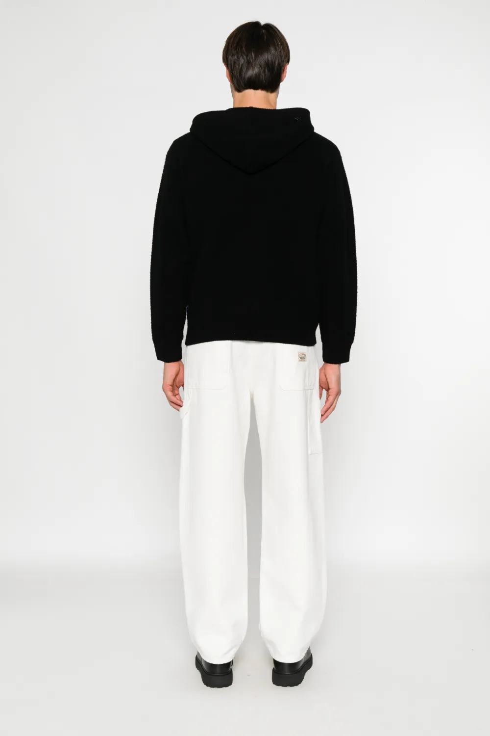 Stüssy Hoodie van merinowol met rits Zwart