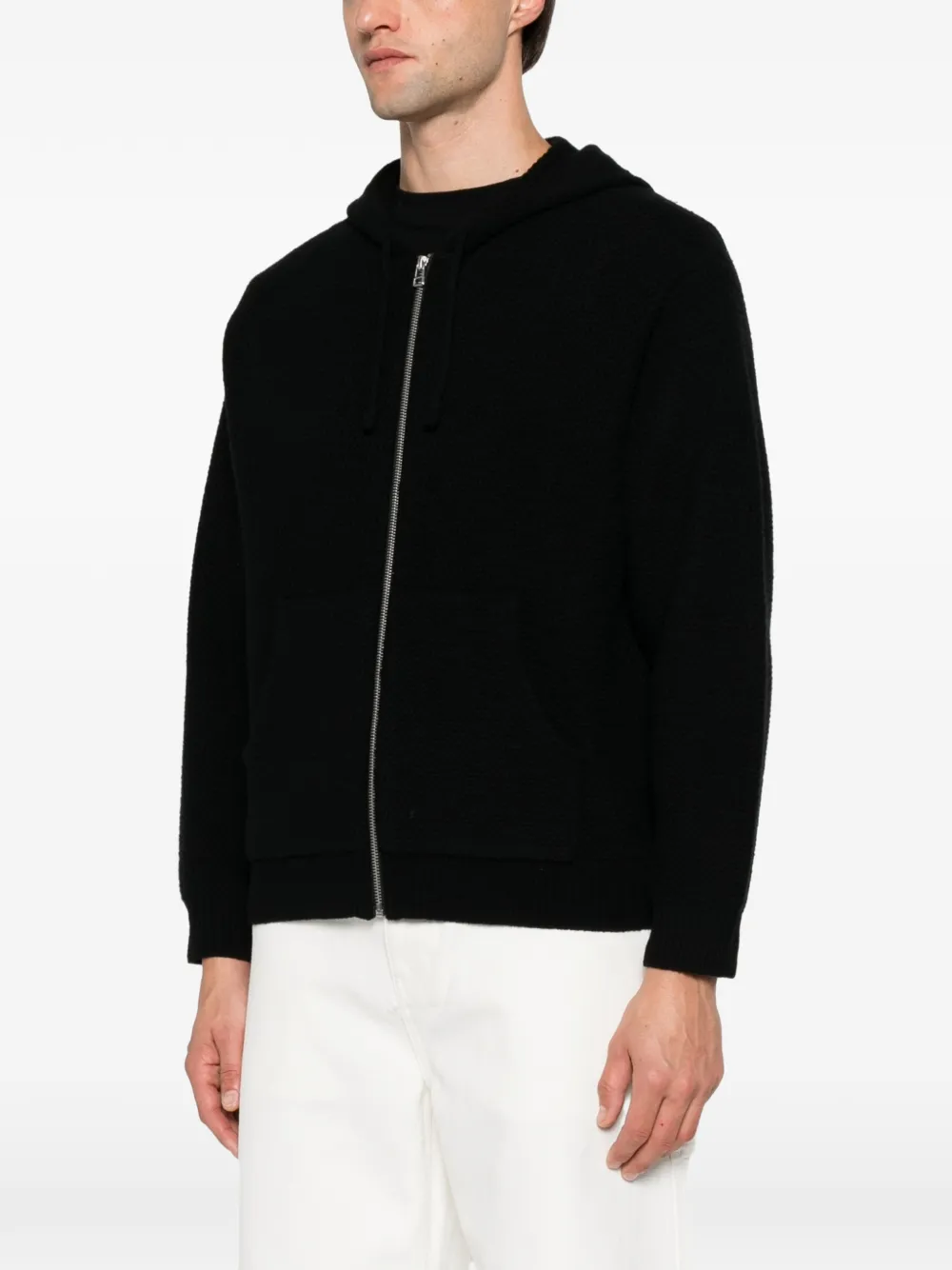 Stüssy Hoodie van merinowol met rits Zwart