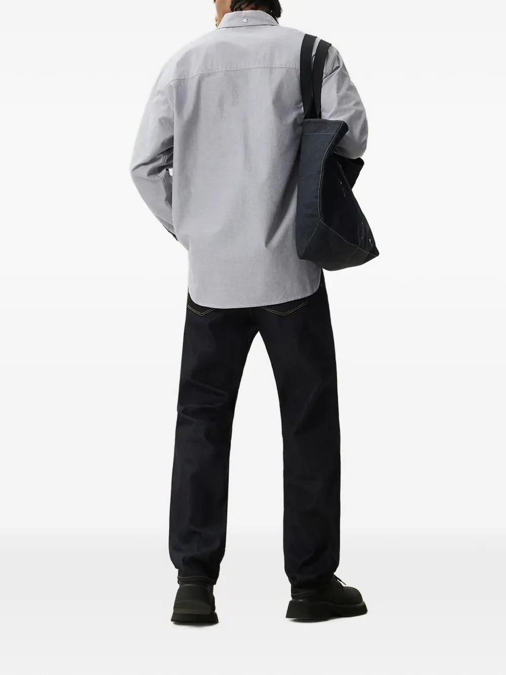EVISU Button-down overhemd met zeemeeuw-print Grijs