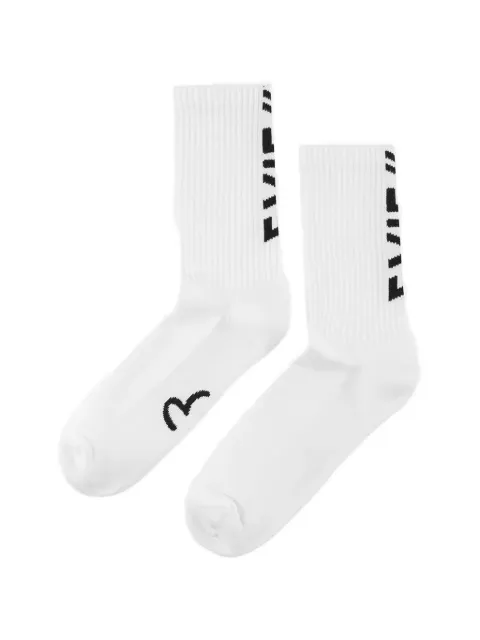 EVISU logo-intarsia ribbed-knit socks
