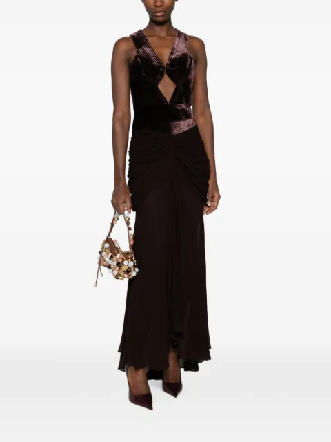 ZIMMERMANN velvet-panelled ruched maxi dress