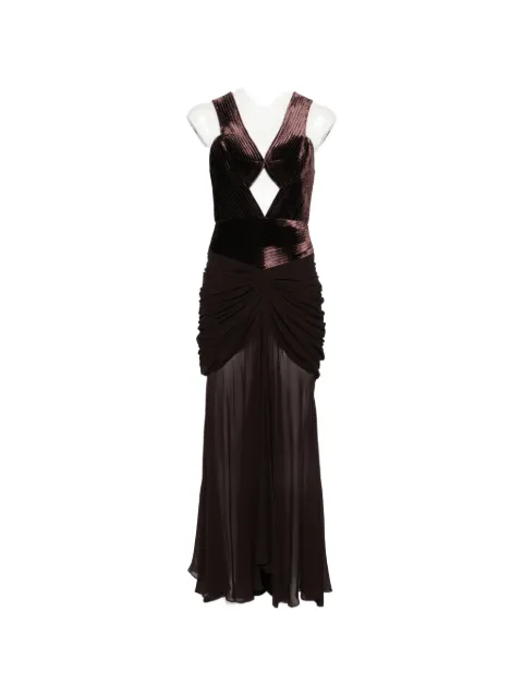 ZIMMERMANN velvet-panelled ruched maxi dress