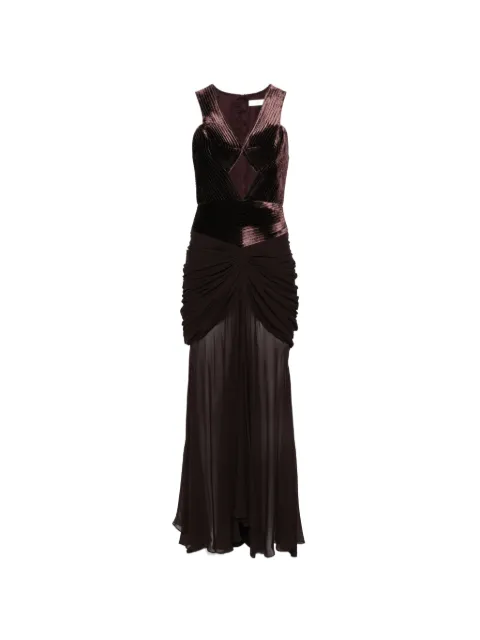 ZIMMERMANN velvet-panelled ruched maxi dress