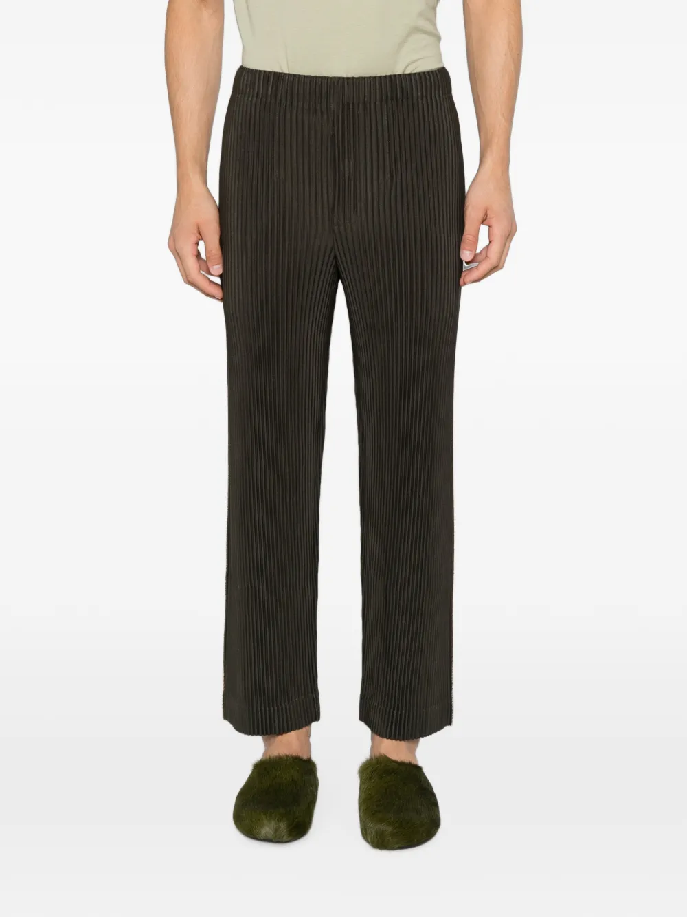 Homme Plissé Issey Miyake Plooibroek met zijstreep Bruin
