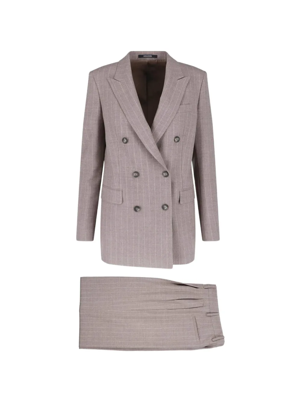 Tagliatore T-Jasmine pinstripe-pattern double-breasted suit - Marrone