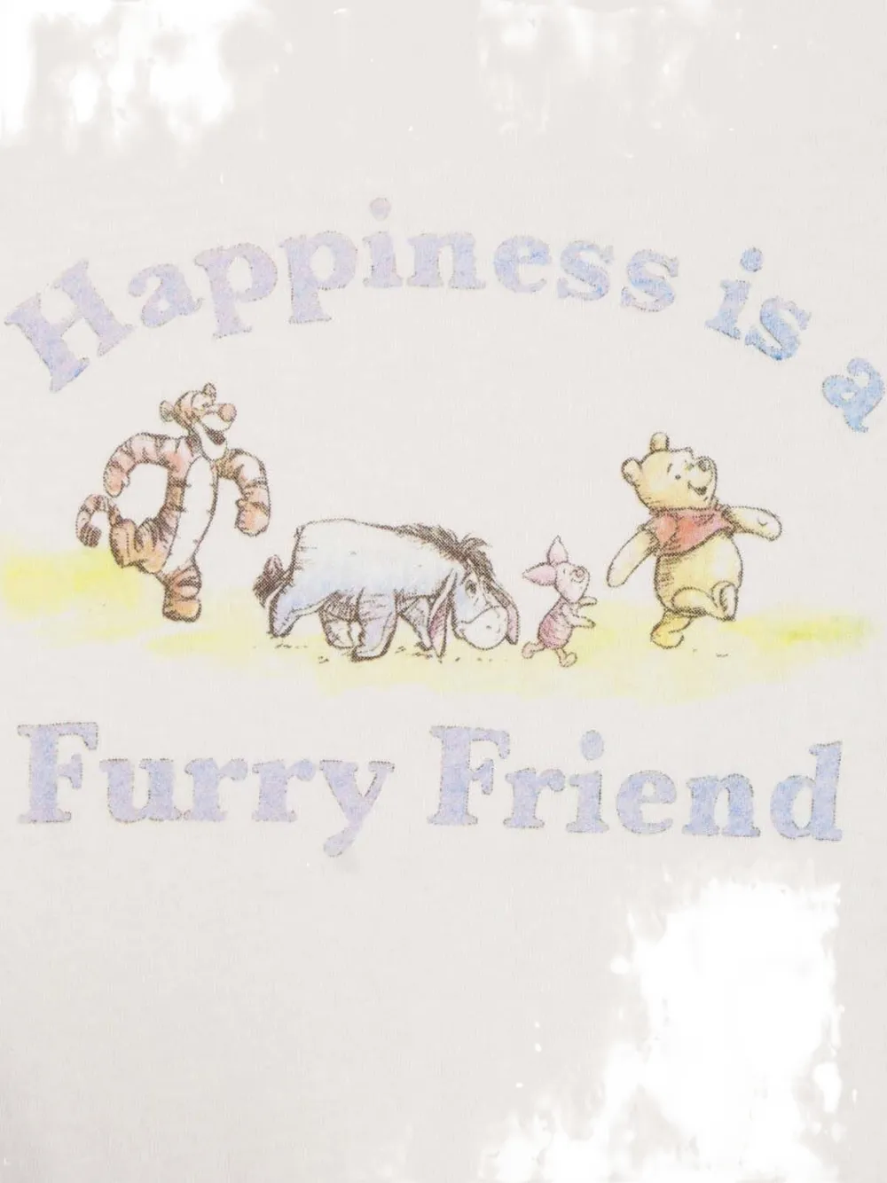 RE DONE Tee Pooh Friend T-shirt met grafische print Beige