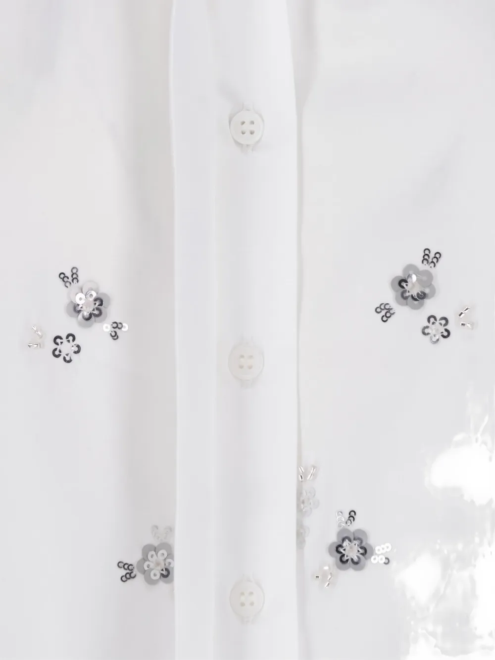 Ermanno Scervino Blouse met pailletten en bloemen Wit
