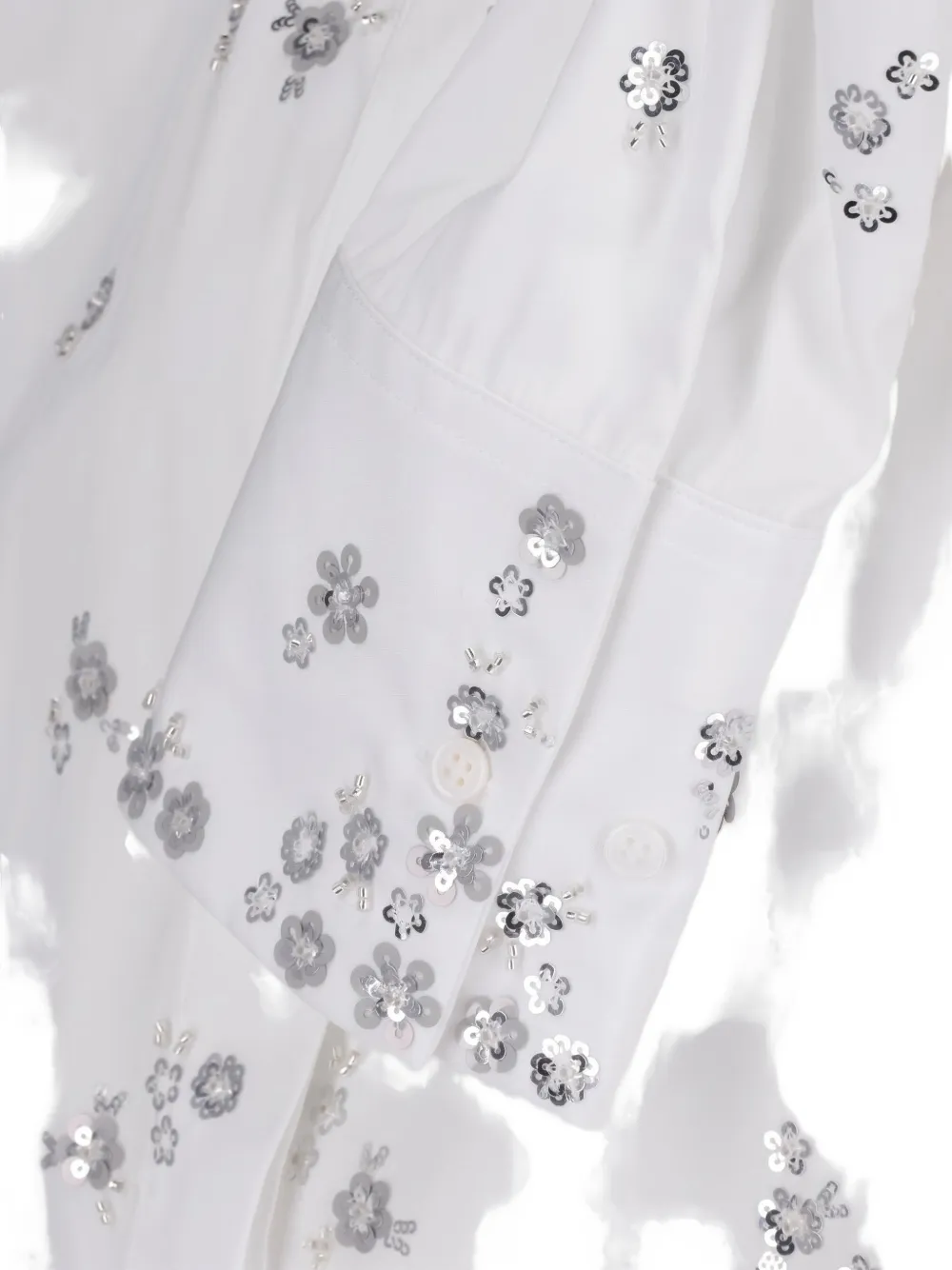 Ermanno Scervino Blouse met pailletten en bloemen Wit