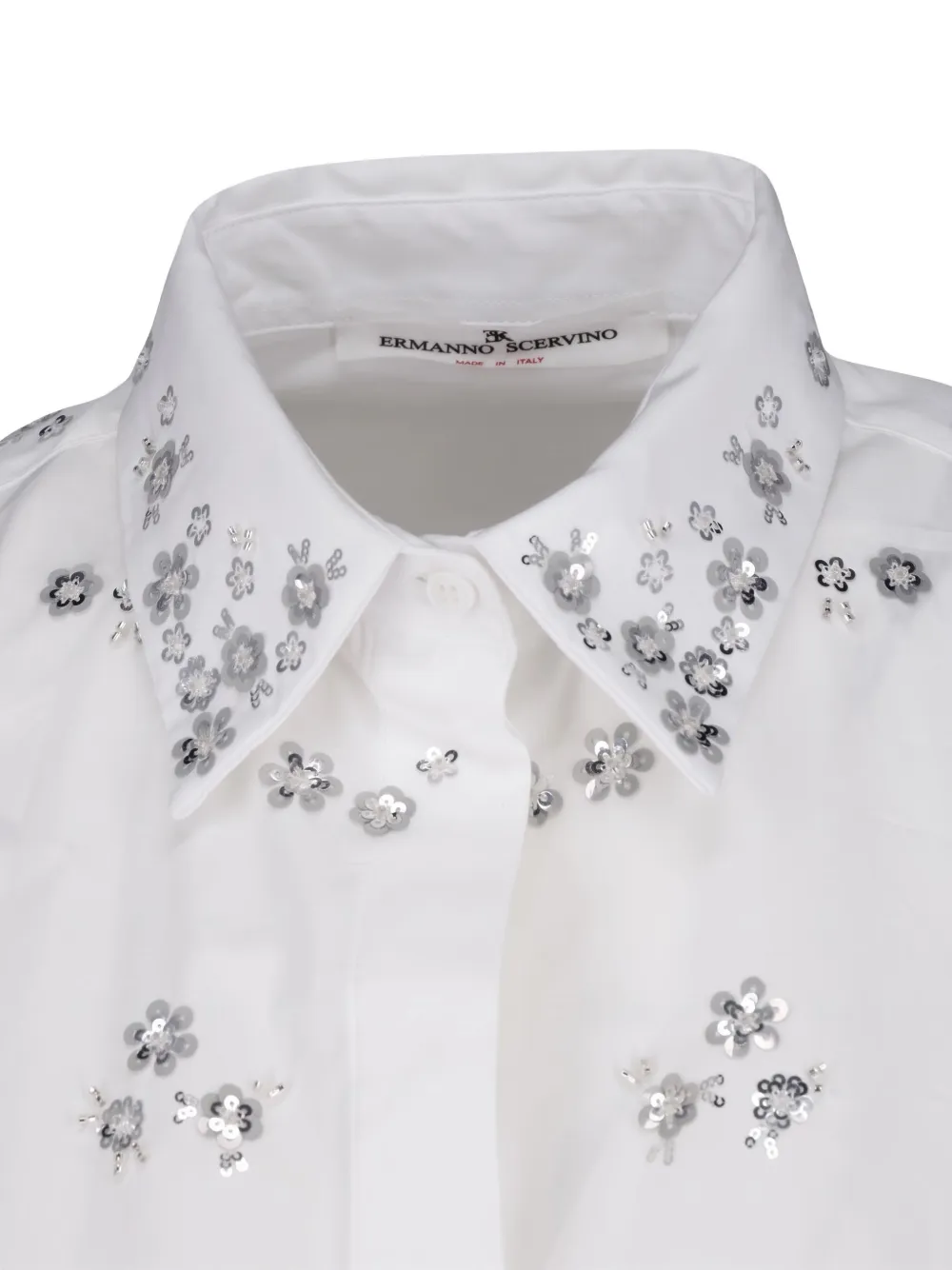 Ermanno Scervino Blouse met pailletten en bloemen Wit