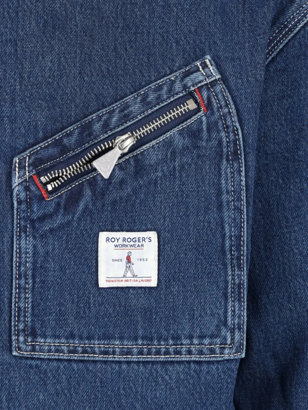 Roy Rogers corduroy-collar denim jacket Blauw