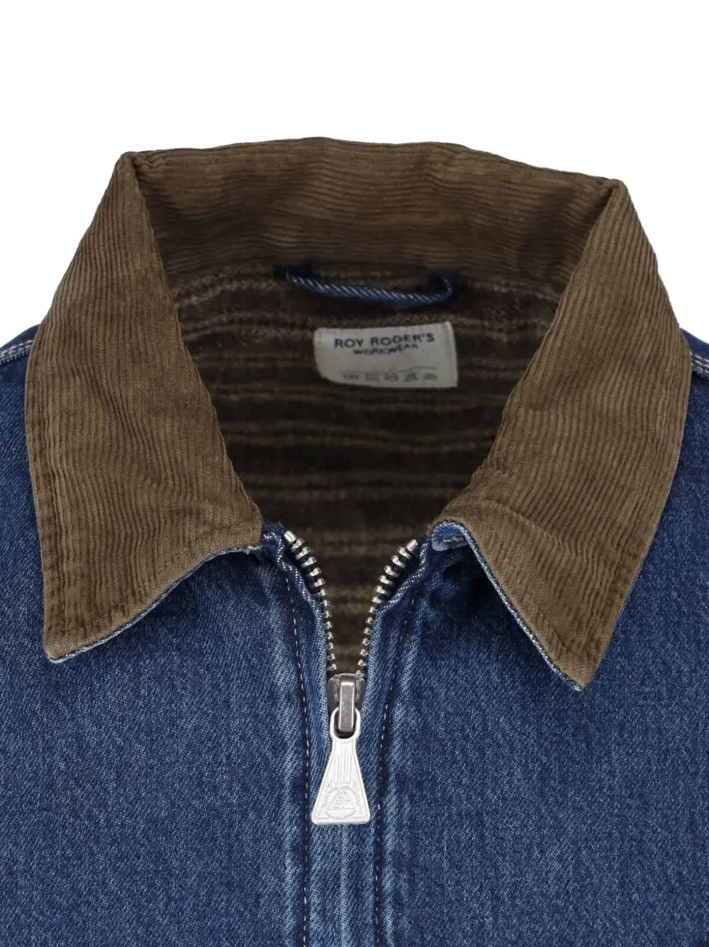 Roy Rogers corduroy-collar denim jacket Blauw