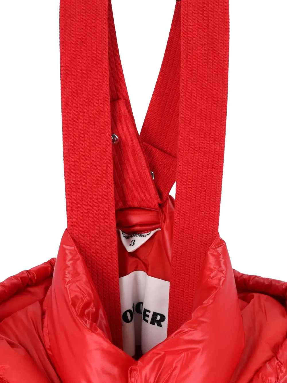 Moncler hooded quilted jacket Rood