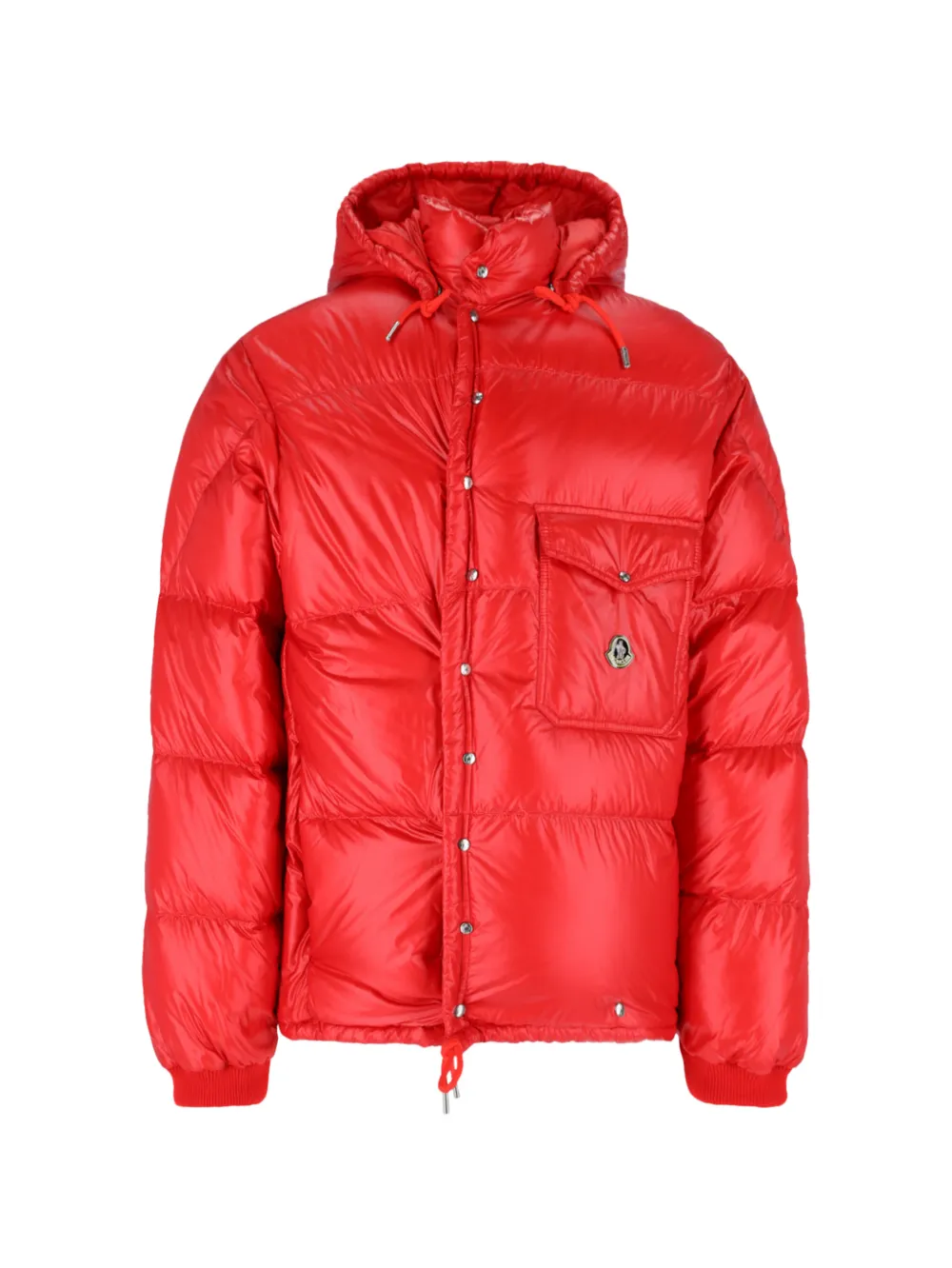 Moncler hooded quilted jacket Rood