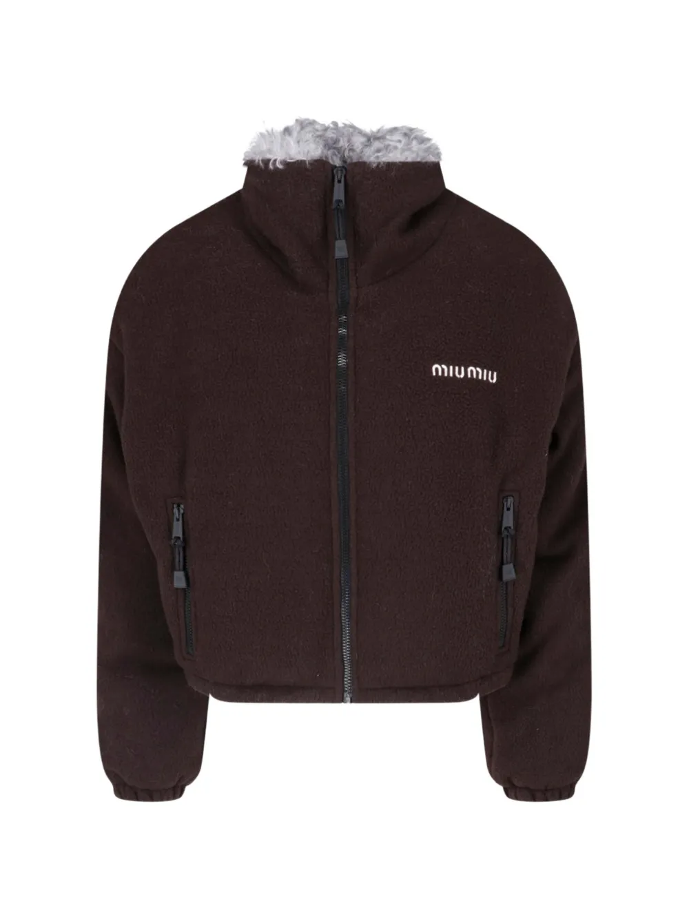 Miu Miu fleece down jacket - Marrone