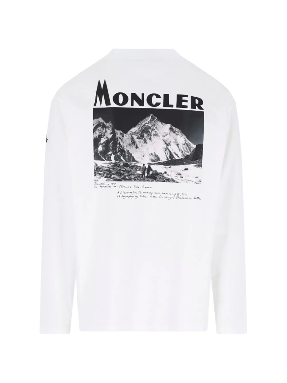 Moncler K2 print long-sleeve cotton T-shirt Wit