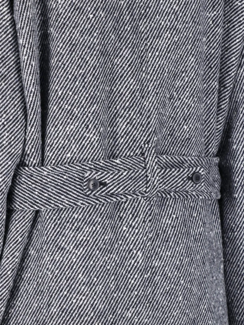 Paul Smith belted diagonal-stripe coat Grijs