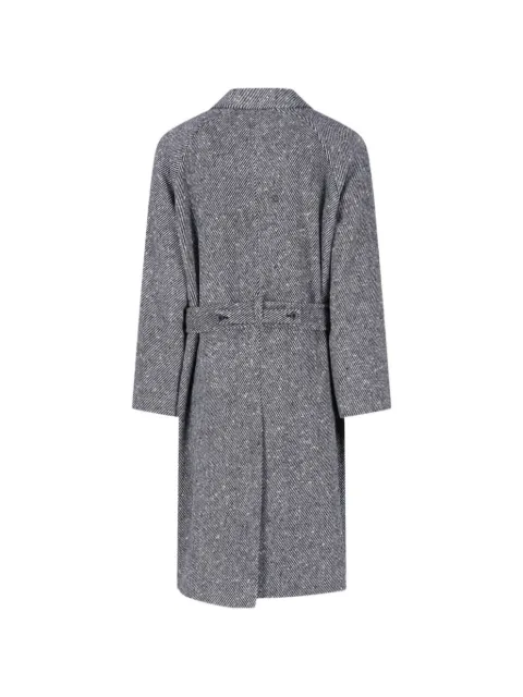 Paul Smith belted diagonal-stripe coat