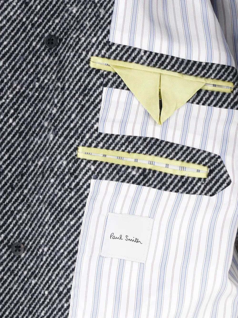 Paul Smith belted diagonal-stripe coat Grijs