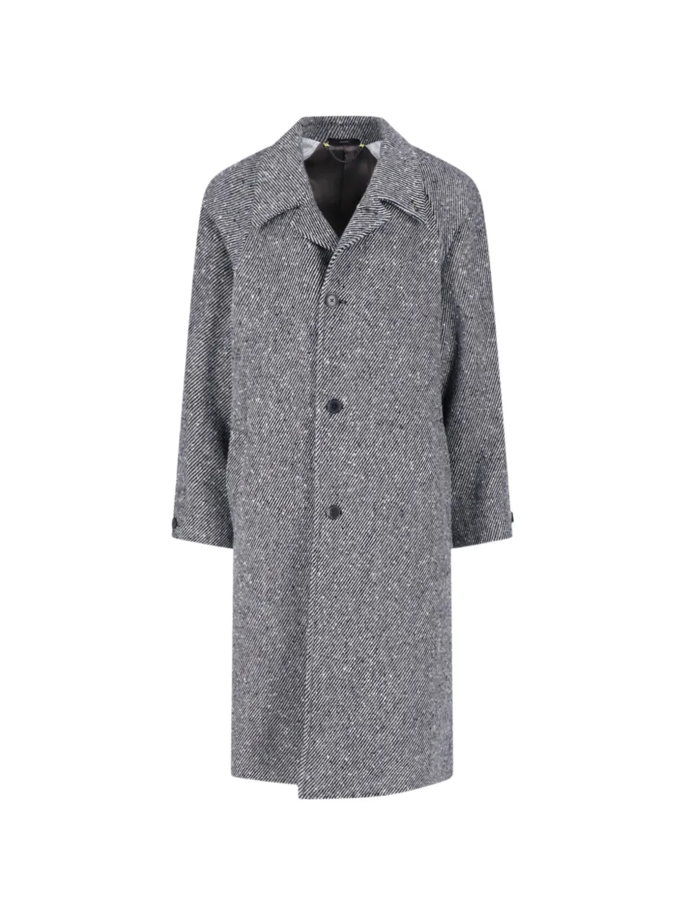 Paul Smith belted diagonal-stripe coat Grijs