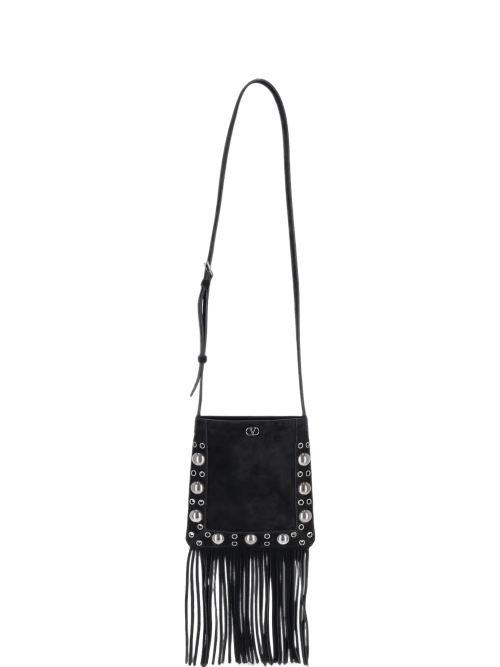 Valentino Garavani Nellcôte small shoulder bag in suede with fringes