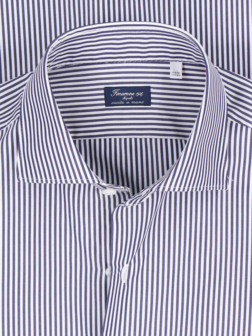Finamore 1925 Napoli striped cotton shirt Blauw