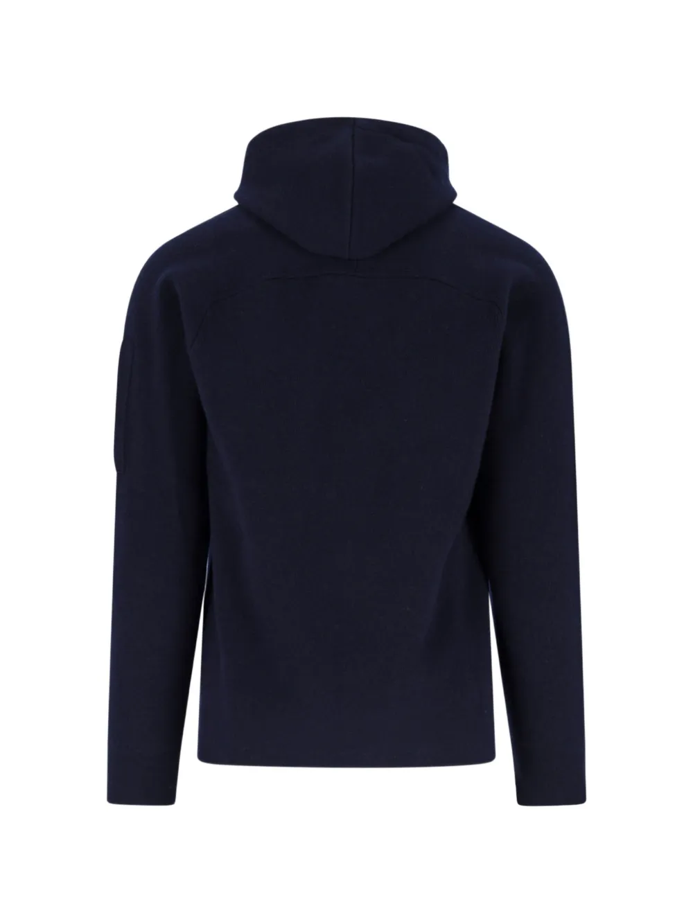 C.P. Company Lens-detail knitted hoodie Blauw